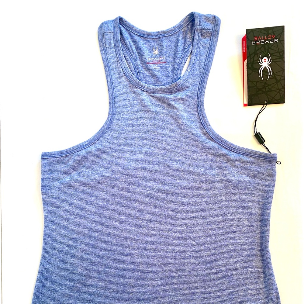NWT Spyder Active Racer Back Athletic Tank Top Womens Med Light Blue